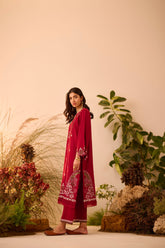 DC-2123 MAROON KARANDI 2PCS EMBROIDERED KURTA WITH TROUSER